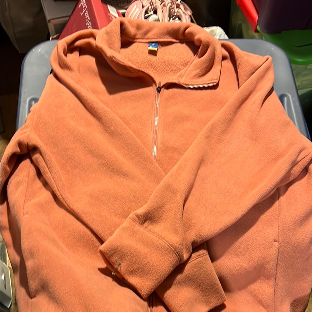 Old Navy women's  Zip-Up Fleece Pullover - Rust